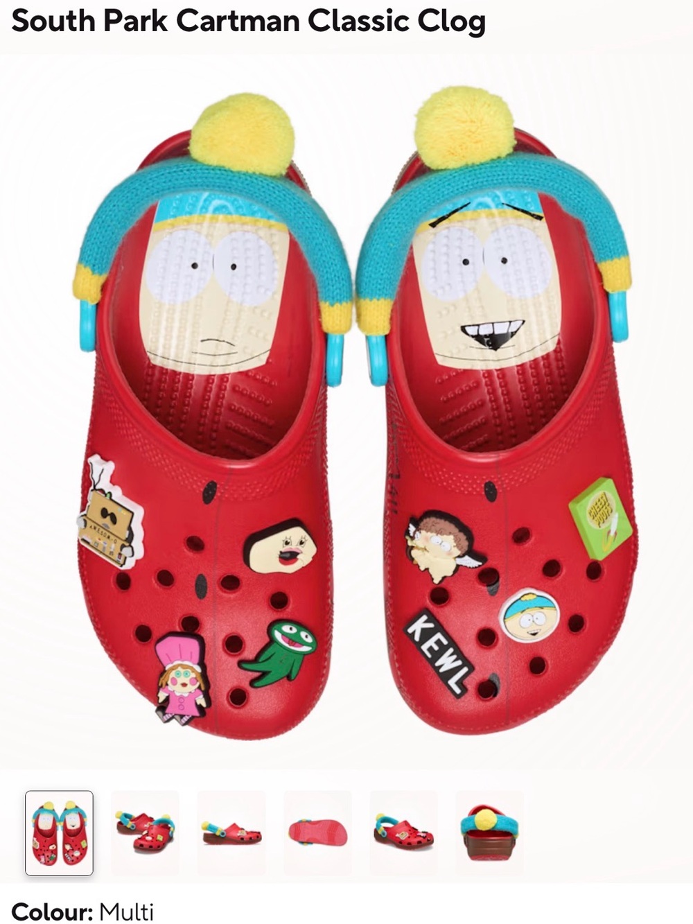 South Park Kids' Red Character Clogs M9/W11 and M8/W10